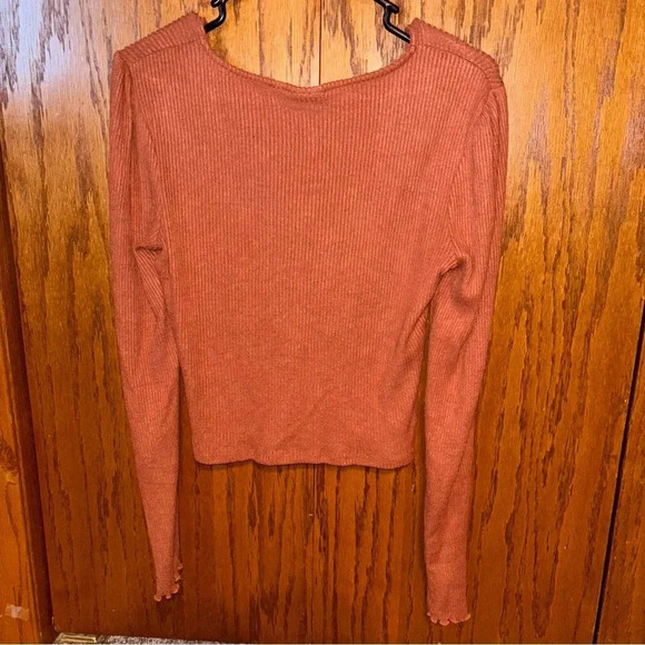 Rust Ribbed Knit Top - Picture 2 of 4